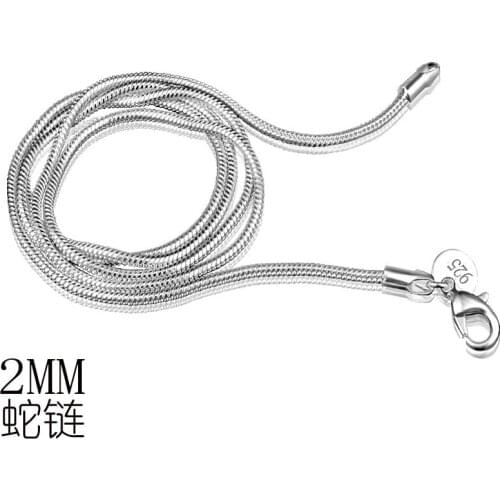 Steampunk sterling silver Jewelry collares grandes de moda 2019 thin Snake Chains 925 stamp silver Necklace Women Chain Girls