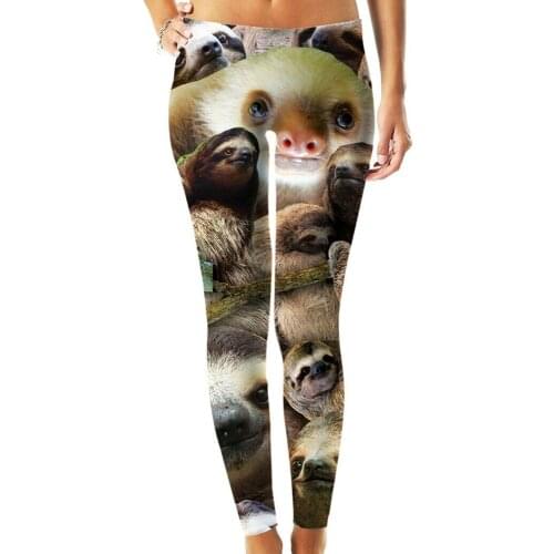 Women Leggings Fashion 3D Digital Printing Sloth Collage/Rats/Doge Leggings Sexy Elastic Female Skinny Leggings Harajuku DDK5