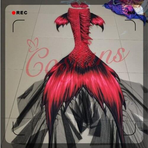 Big Black Pearl Mermaid Tail Swimming Dress Kids Adults 3PCS Mermaid Tail with Flipper Beach Costumes Mermaid Swimsuits Swimwear