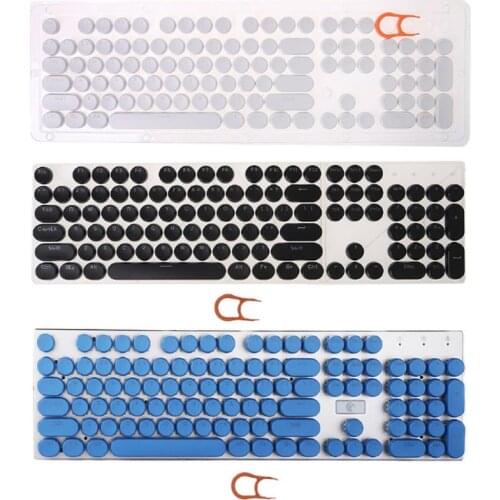 104 Keys Retro Round Keycaps Double Shot DIY Steam Punk Steampunk Typewriter Keycaps for Backlit Classy Player Stylized