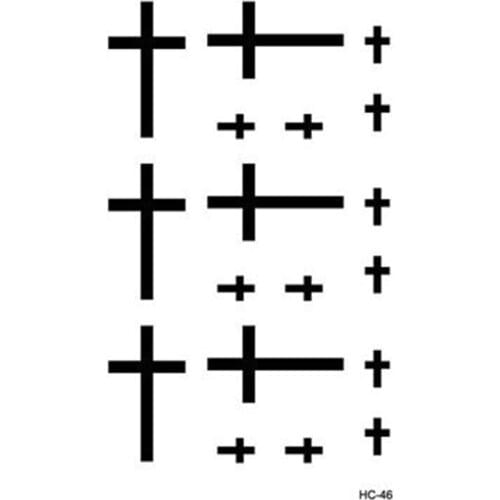 2 Sheets Cross Temporary Tattoos Waterproof Women Fashion Fake Body Art Arm Tattoo Sticker Kids Hand Tatoo 10.5X6cm