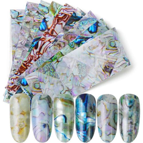 8/16 pieces Marble Colorful Shiny Stone Nail Art Foil Stickers Glue Transfer Gorgeous Manicure Nail Art Decorations