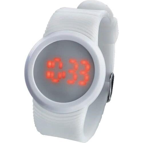 Avon Touch Light Up Touch See Silicone Led Lady Wrist watch White Touch Clock