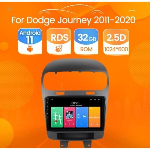 Smart Car Radio with Navigation GPS Multimedia Player Android 11 2 Din for Dodge Journey Fiat Leap 2011-2020 steering wheel 2.5D