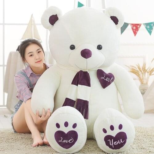 80cm-200cm Giant Teddy Bear Plush Toys Soft Teddy Bear Skin Popular Birthday Valentine Gifts For Girls Kids