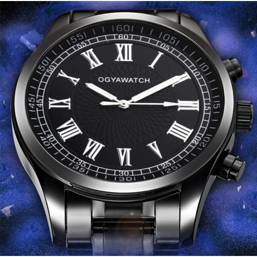 New OGY Mens Watches Top Brand Luxury Sport Quartz-Watch Steel Strap Mens Waterproof Wristwatch relogio masculino drop shipping