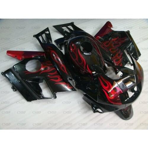 For Honda Cbr600 1991 - 1994 Fairing Kits for Honda Cbr600 93 94 Fairings CBR600 F2 91 92 Black Red Flame Abs Fairing