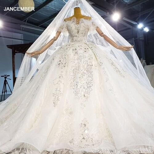 HTL2183 Elegant Bridal Wedding Dress Butterfly Pattern Decoration Flowers Print Ruffled Banquet Womens Gown Robe De Mariée