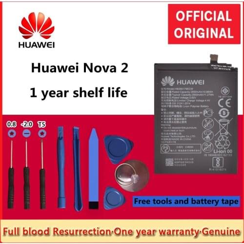HuaWei 100% Original for Huawei Nova 2 Replacement Phone Battery HB366179ECW CAZ-AL10 CAZ-TL00 Real Capacity Batteria 2950mAh