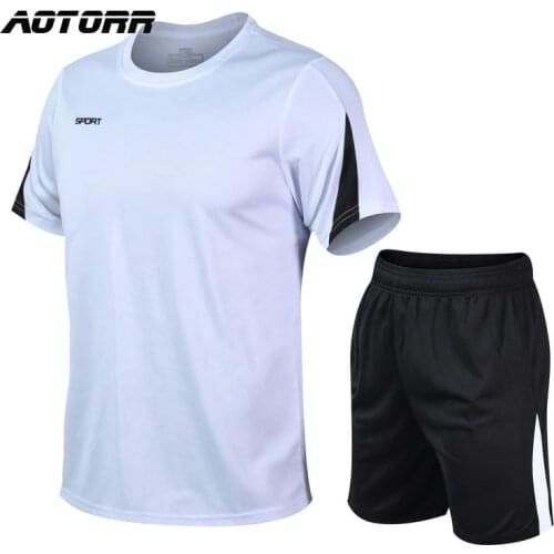 Casual Mens Sets Summer Tracksuit Men Short Sleeve T-shirt 2 Piece+Shorts Male Jogger Quick Drying Short Set Fashion Sportswear
