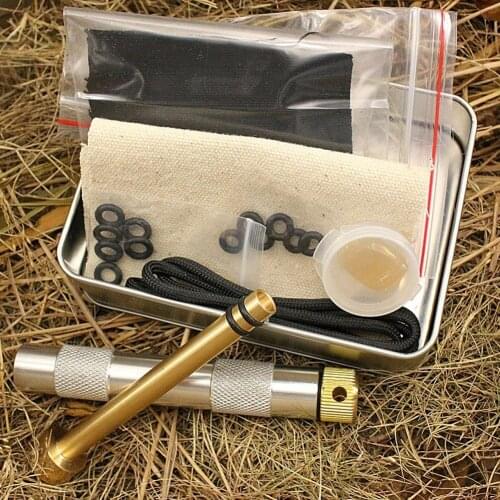 Fire piston kit fire starting tool Fire Starter Kit Fire Starting Tool with Char Cloth Tinder Outdoor Camping Hiking Survival