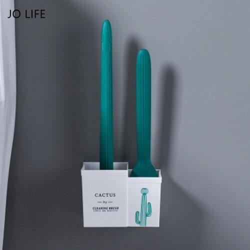 JO LIFE Aromatherapy Cactus Scrubber HolderToilet Brush Set Fregnant For Toilet Wall Hanging Bathroom Cleaning Tool