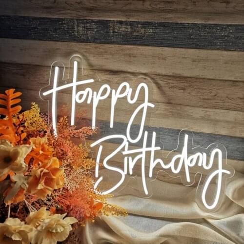 Happy birthday neon Custom Neon sign, Hands neon light sign, Hands Led neon sign, sign for wall, Neon wall decor, LED Neon Sign