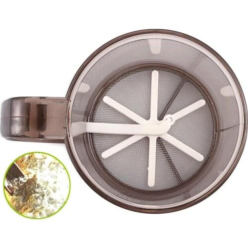 Stainless Steel Flour Sieve Hand-Pressed Double-Layer Flour Sieve Household Kitchen Baking Sieve Cup Kitchen Baking Pastry Tools