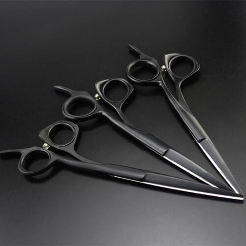 Professional japan 440 steel 5 5.5 6 inch black hair scissors cutting barber makas haircut scissor shears hairdressing scissors