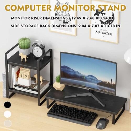 Monitor Holder TV Computer Monitor Riser Table Stand Set Desktop Laptop Screen Shelf Organizer Rack Home Office Lapdesk