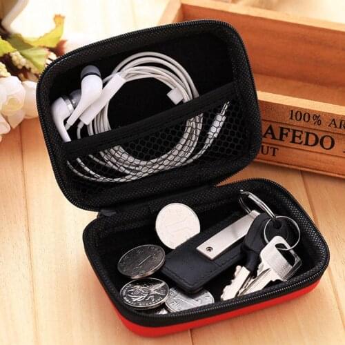 Portable Earphone Data USB Cable Travel Case Organizer Storage Bag Mini Pouch