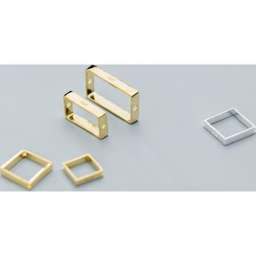 100% 925 Sterling Silver New Geometry Double Beads Frame Spacer Fit 6.5mm 8.5mm Silver Beads Separator Charms DIY Jewelry Making