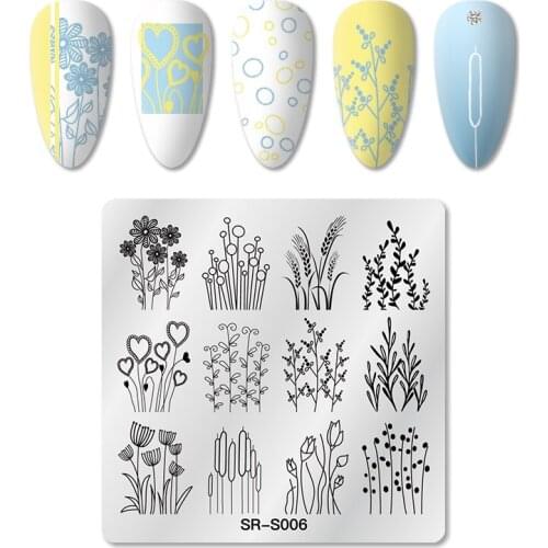 Mtssii Fall Patterns Nail Stamping Plates Stencil Stainless Steel Tools Nail Art Stamp Template Design Manicure Plate