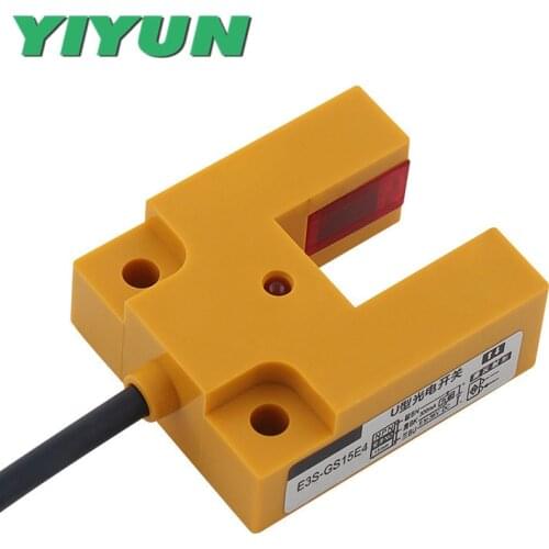 Slot U-type infrared optoelectronic sensor diffuse reflection induction switch E3S-GS15E4 DC three-wire NPN normally on