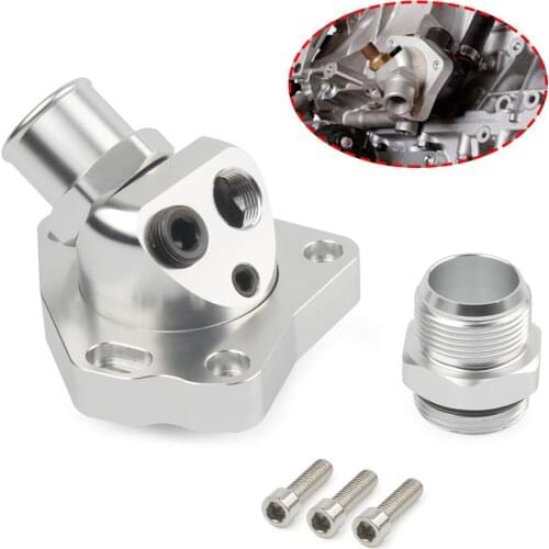 Car Engine Cooling Thermostat, Thermostat Water Outlet Housing Fits for Honda Accord K Series K20 K24 Silver