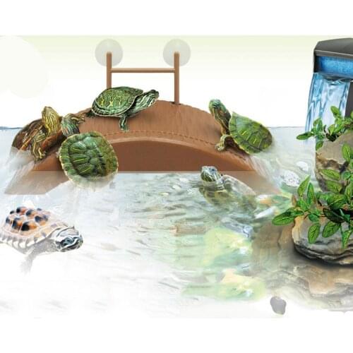 Magpie Bridge Meeting Abutment Waterproof Auto-Lifting Floating Turtle Pier Bridge Frog Crabs Pet Toy Suitable For Amphibians