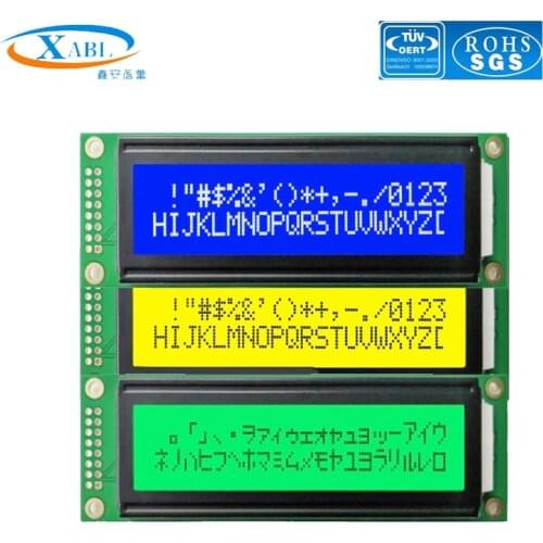 XABL 2002A 20X2 Character Yellow Blue Green LCD Module LCM2002A screen 116.0mmx35.0mm Factory Outlet Custom Size