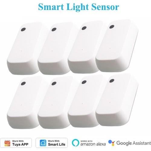 1/2/5/8/10PCS Smart Light Sensor Brightness Detector,Timer,Share,Adjustable,Tuya Smart Life APP,Alexa Google Home Wifi Control