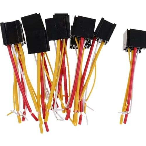 10Pcs Car Automotive Truck 4 Pin 12V 80 Amp SPDT Relay Harness Socket