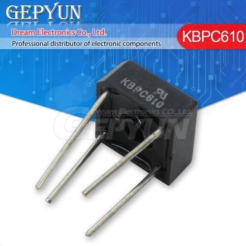 10pcs free shipping KBPC610 1000V 6A Diode bridge rectifier
