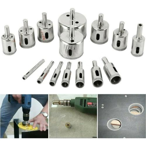 15PCS 3-42mm Diamond Hole Opener Set Drill Bit Cutting Machine Marble Tile Set