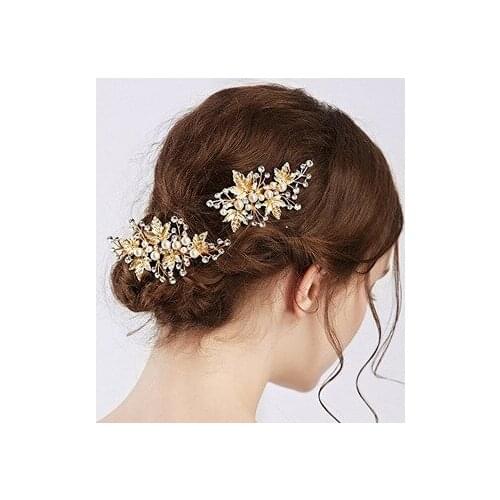 2Pcs/Set Pearl Hairpins Crystal Hair Clip Jewellery Bride Headpiece Tiaras de Noiva Women Head Jewelry Wedding Hair Accessories