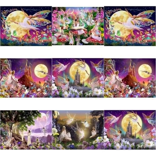 5d Diy Diamond Painting European Style Acrylic Material Dream Kingdom Spirit Life Scene Drawing Living Room Furniture Decorative