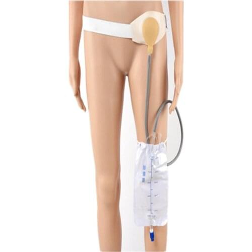 Free shipping Lumbar side of bladder urine bag for men or women rubber urine collector with 2 leg bag