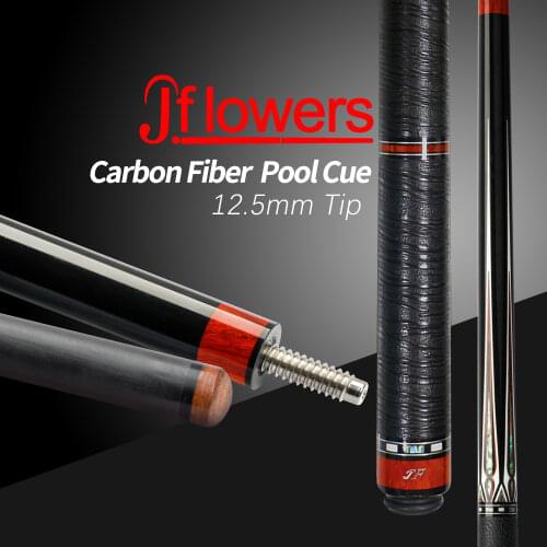 Jflowers Carbon Cue JF20-21F Pool Cue 12.5mm Carbon Fiber Shaft 148cm Length TTpc Ferrule 3/8*11 Joint Hand inlay Billiards Cue