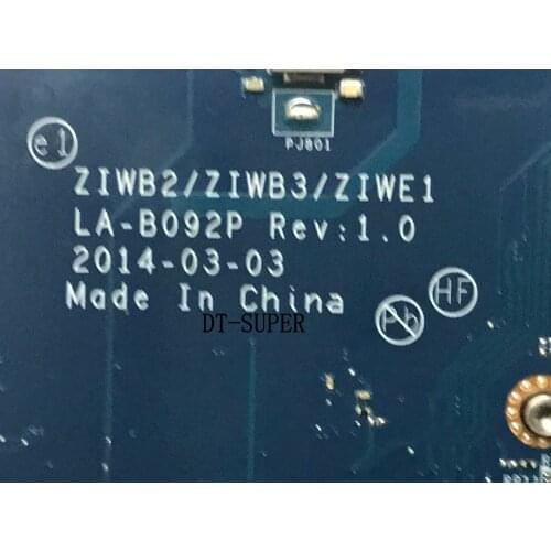FAST SHIPPING,.BRAND NEW. ZIWB2 / ZIWB3 / ZIWE1 LA-B092P REV : 1.0 for Lenovo B50-70 Laptop Motherboard ,WITH PROCESSOR 2957U