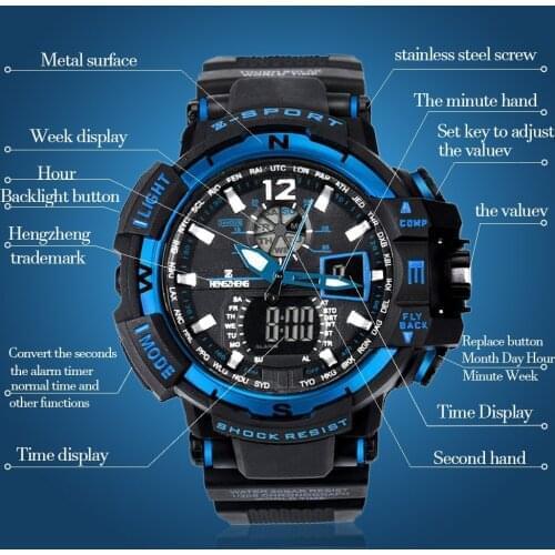 New Arrival relogio masculino Luxury Sports Mens Watch G Digital Shock Military Army Sport LED Waterproof Wrist Watches Mens