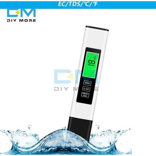 Digital Water Quality Tester PH TDS EC Meter Pen 0-9990ppm Water Purity Temperature Meter for Aquarium Swimming Pool