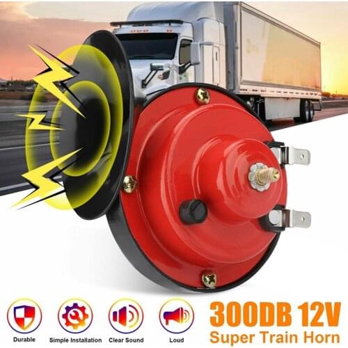 300DB 12V Universal Electric Snail Train Horn Super Loud Waterproof Horns Siren for Motorcycle Car Truck SUV Boat