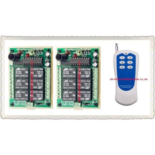 DC 12V 6CH remote control switch system: 2 Receiver & 1 Transmitter 10A Relay 6 Channel fast shipping top quality JRL-49