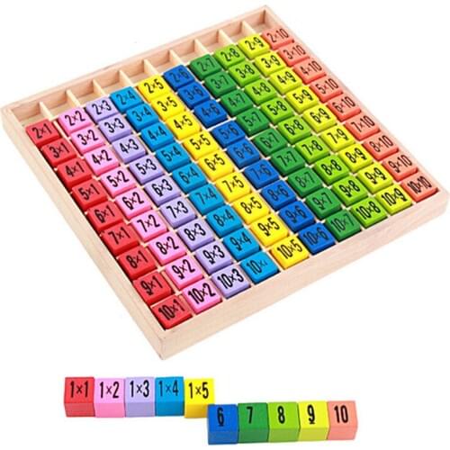 Multiplication Baby Wooden Toys 99 Table Math Toy 10*10 Figure Blocks Baby Learn Educational Montessori Gifts Kids Toys