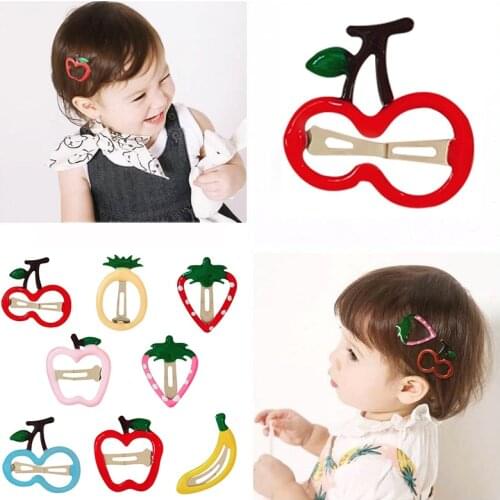 Fruit Baby Hair Clips Set For Women Girls Hair Accessories Kids Cartoon Hairpin Children Barrette Pineapple Side BB Clip