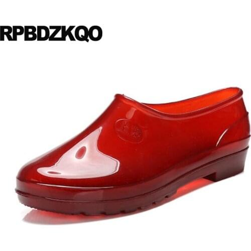 Designer slip on rubber boys casual black fashion red china comfort summer 2018 new men flats cheap resistant waterproof solid