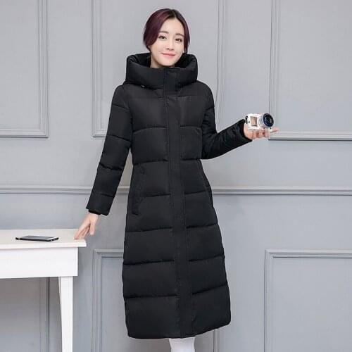 Long Down Cotton Jacket Women Winter 2021Cotton Padded Jacket Hooded Thick Oversize Casual Parkas Fashion Elegant Cotton Clothes