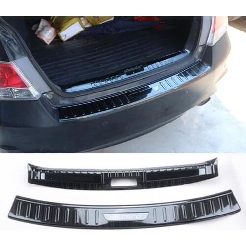 For Honda Accord 2008 2009 2010 2011 2012 2013 Stee Car Rear Bumper Protector Sill Plate Cover Guard Trim