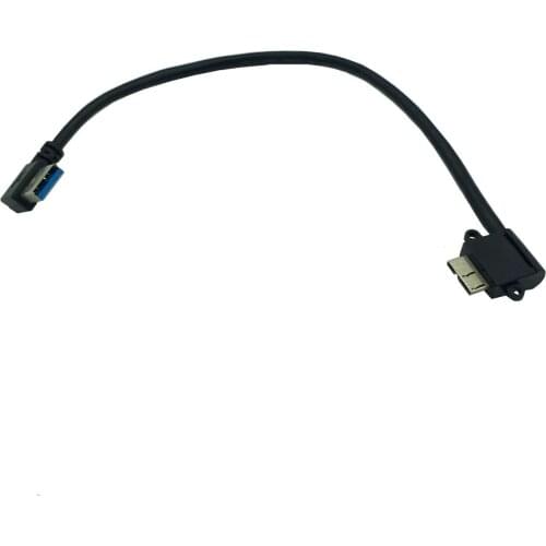 25cm USB 3.0 A 90 degree Left angle male to Micro B male 90 degree left angle short Cable