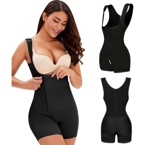 Body Shaper Seamless Waist Firm Control Shapewear Women Butt Lifter Slimming Corset Side Zipper Underbust Bodysuit Open Crotch
