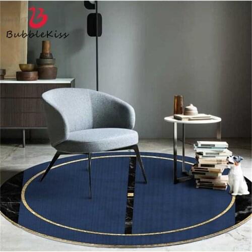 Bubble Kiss Nordic Style Round Carpet Blue Light Luxury Carpets For Living Room Bedroom Decor Rug Coffee Table Bedside Area Rug