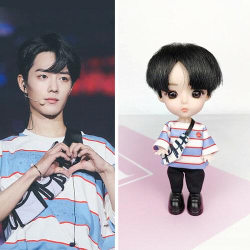 Xiao Zhan Wang Yibo CaiXuKun ChenLiNong YiYangQianXi Doll Star Doll Q Version Doll Birthday Gift Decoration Model 12Cm