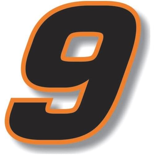 Hot Sale for Car Custom Race Number Square Font Black with Orange Border Car Sticker Graphic Accessories Apply To Car Window
